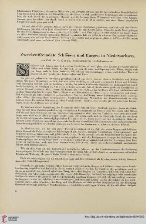 (1954) Dez.: Zweckentfremdete Schlösser und Burgen in Niedersachsen