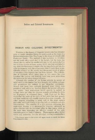 Indian and Colonial Investments.