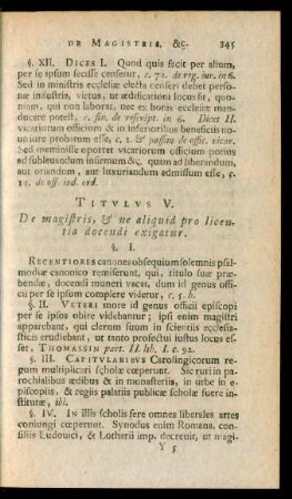 Titulus V. De magistris, & ne aliquid pro licentia docendi exigatur.