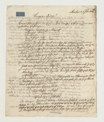 Brief von Georg Franz an Joseph Heller