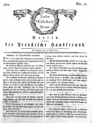 Nr. 15., 20. Februar 1810