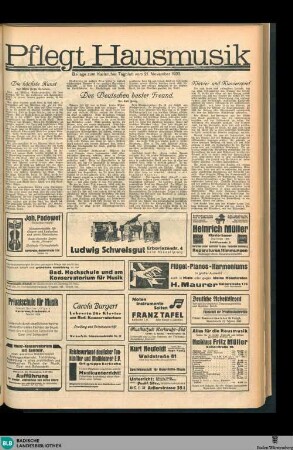 Karlsruher Tagblatt, Pflegt Hausmusik