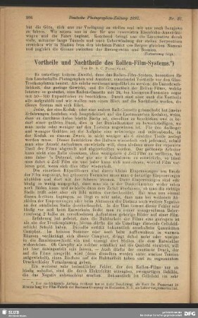 Vortheile und Nachtheile des Rollen-Fim-Systems