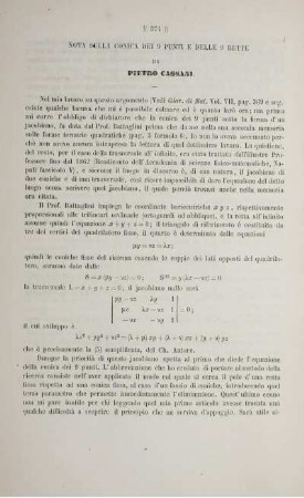 Nota sulla conica dei nove punti e delle nove rette.