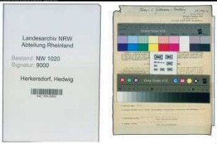 Entnazifizierung Hedwig Herkersdorf , geb. 16.01.1883 (Einzelhaendlerin)