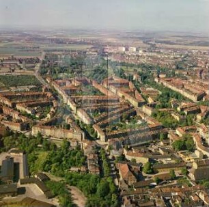Andreasvorstadt von Erfurt : Blickrichtung Norden