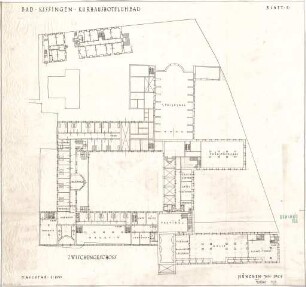 Fischer, Theodor; Bad Kissingen; Kurhaus-Hotel - Grundriss Zwischengeschoss