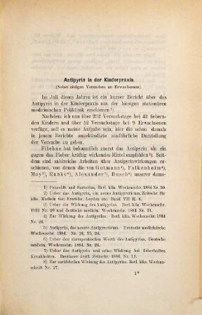 Antipyrin in der Kinderpraxis
