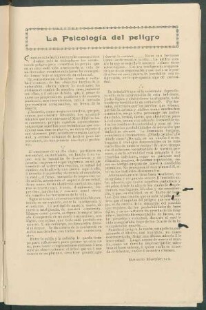 La psicología del peligro
