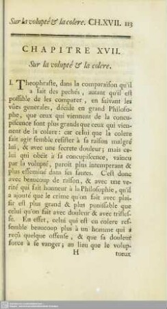Chapitre XVII. Sur la volupté & la colere