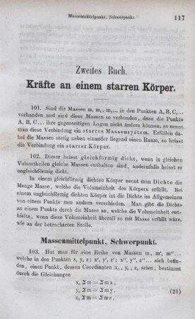 Zweites Buch. Kräfte an einem starren Körper.