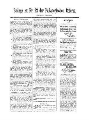 Anzeigen : Beilage zu Nr. 22 der Pädagogischen Reform