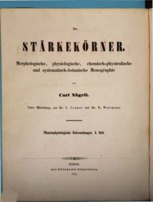 Pflanzenphysiologische Untersuchungen, 2
