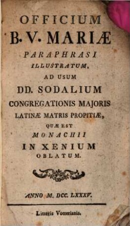 Officium Beatae Virginis Mariae