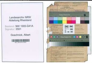 Entnazifizierung Albert Goschnick , geb. 23.06.1888 (Polizeibeamter)
