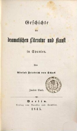 Geschichte der dramatischen Literatur und Kunst in Spanien, 2