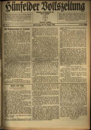 Ausgabe vom Donnerstag, den 22. Januar 1920.