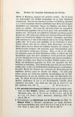 584-586 [Rezension] Wohleb, Leo, Die lateinische Übersetzung der Didache