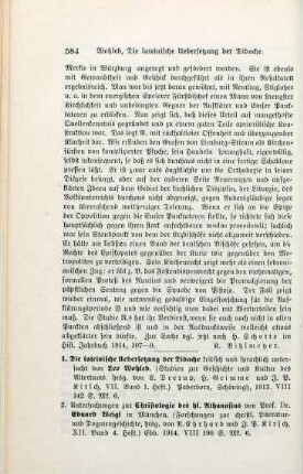 584-586 [Rezension] Wohleb, Leo, Die lateinische Übersetzung der Didache
