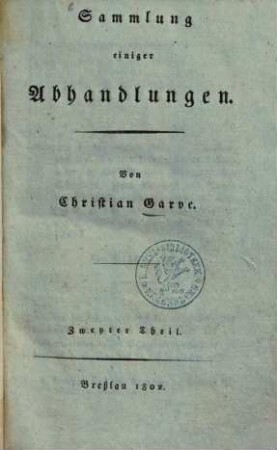 Sammlung einiger Abhandlungen, 2