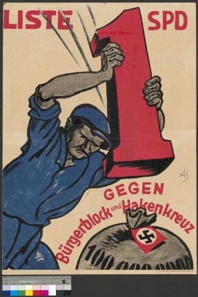 Wahlplakat der SPD zur Reichstagswahl am 14.                                         September 1930