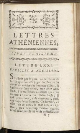 Lettre LXXI. - Lettre LXXIV.