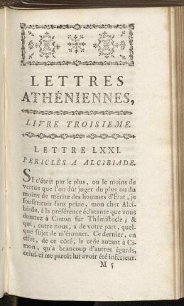 Lettre LXXI. - Lettre LXXIV.
