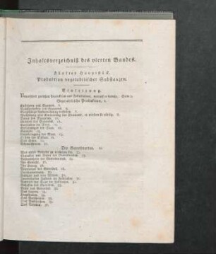 Inhaltsverzeichniß des vierten Bandes