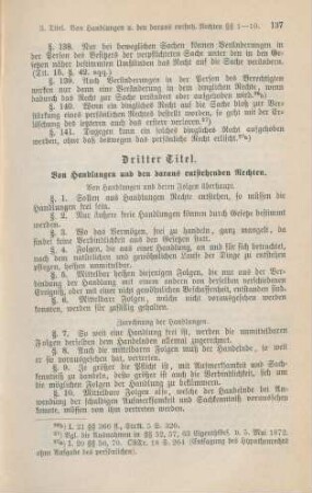Dritter Titel. Von Handlungen und den daraus entstehenden Rechten