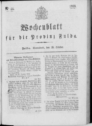 Nr. 44, Ausgabe vom 29. Oktober 1853