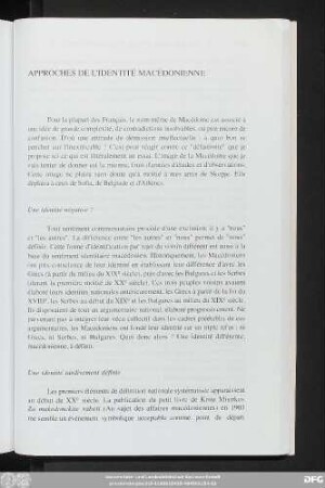 Approches De L'Identité Macédonienne