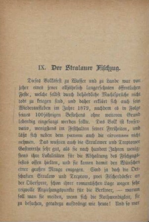 IX. Der Stralauer Fischzug