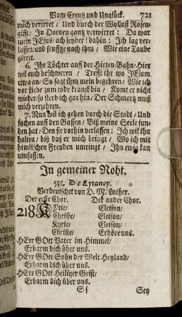 In gemeiner Noht. - In Kriegs-Zeiten und um Friede.