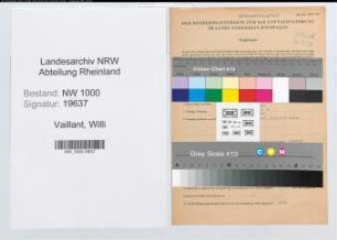 Entnazifizierung Willi Vaillant, geb. 08.10.1909 (Angest.)
