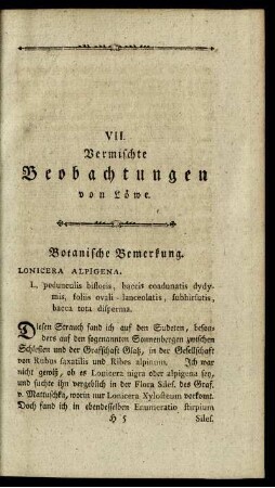 VII. Vermischte Beobachtungen.