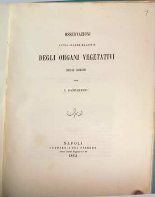 Osservazioni sopra alcune malattie degli organi vegetativi degli agrumi