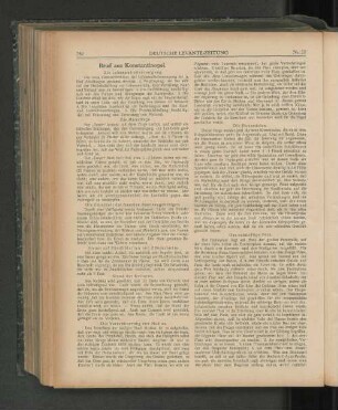 Brief aus Konstantinopel.