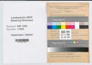 Entnazifizierung Helene Ackermann, geb. 14.11.1910 ()