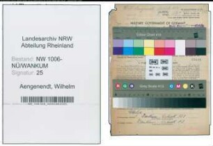 Entnazifizierung Wilhelm Aengenendt , geb. 03.08.1891 (Landwirt)