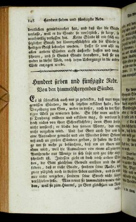 Hundert sieben und fünfzigste Rede. Von den himmelschreyenden Sünden.