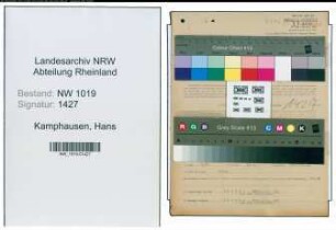 Entnazifizierung Hans Kamphausen , geb. 16.09.1897 (Fabrikant)