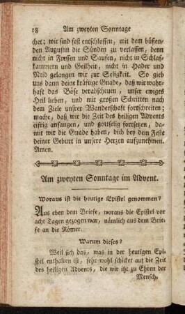 Am zweyten Sonntage im Advent.