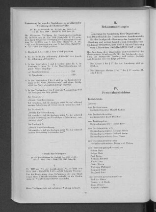 Änderung der Anordnung über Organisation und Dienstbetrieb der Gemeinsamen Annahmestelle für das Landgericht Hamburg, das Amtsgericht Hamburg und weitere Gerichte und Behörden vom 27.01.1965 (HmbJVBI.1965 S.36) mit Änderung vom 8.11.1967 (HmbJVBI.1967 S.136)
