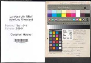 Entnazifizierung Helene Claussen , geb. 08.02.1890 ()