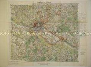 Geographische Karte von Hamburg und Umgebung