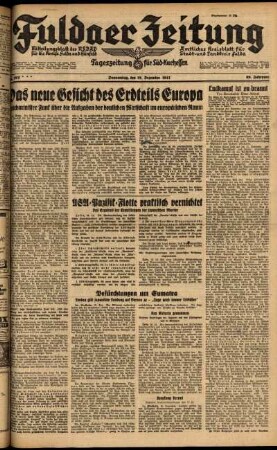 Ausgabe vom Donnerstag, den 18. Dezember 1941.