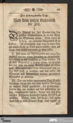 Der siebenzehende Tag.