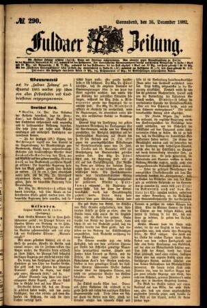 Ausgabe vom Samstag, den 16. Dezember 1882.