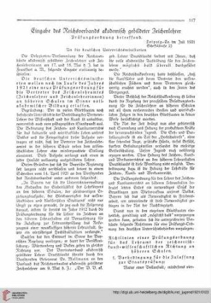 N.F. 1.1921 S. 117-118: Eingabe des Reichsverbands akademisch gebildeter Zeichenlehrer : Prüfungsordnung betreffend