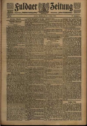 Erste Ausgabe vom Montag, den 31. Januar 1910.